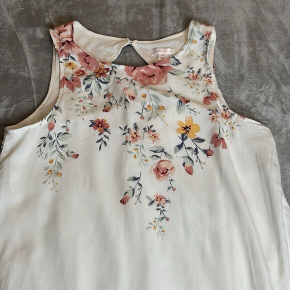 Xhilaration Sleeveless Floral Swing Dress Boho Medium Keyhole Back - Picture 3 of 7